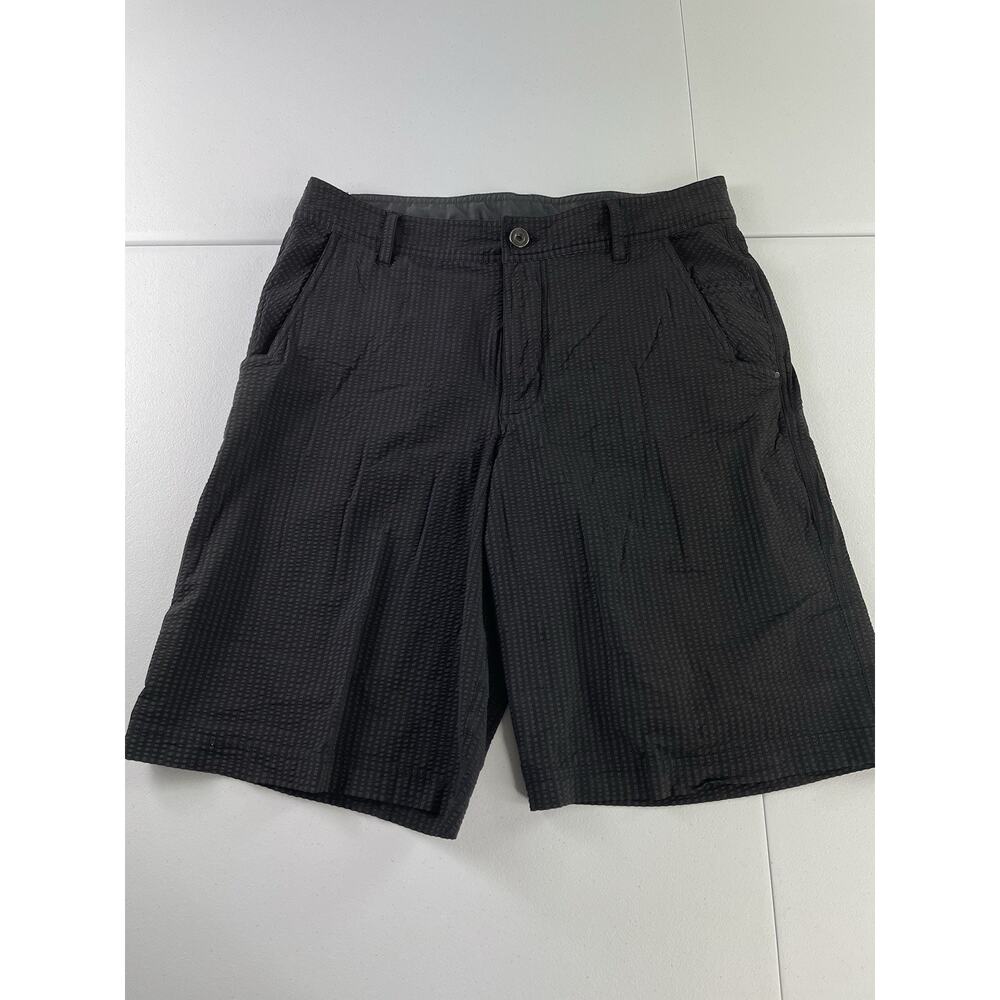 Lululemon Kahuna Golf Shorts Seersucker Mens 34 Black Stretch Casual Performance